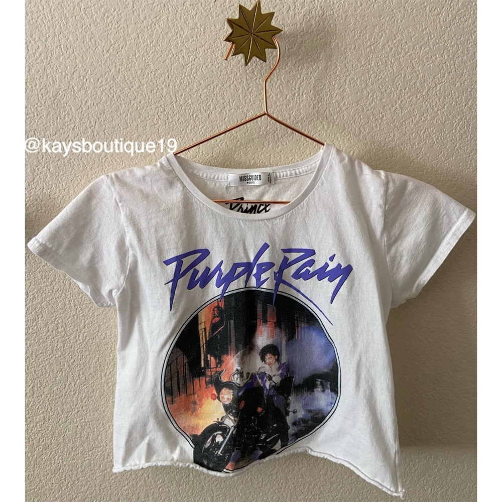 Missguided Petite Prince Purple Rain Crop Top Size 4-6 Petite